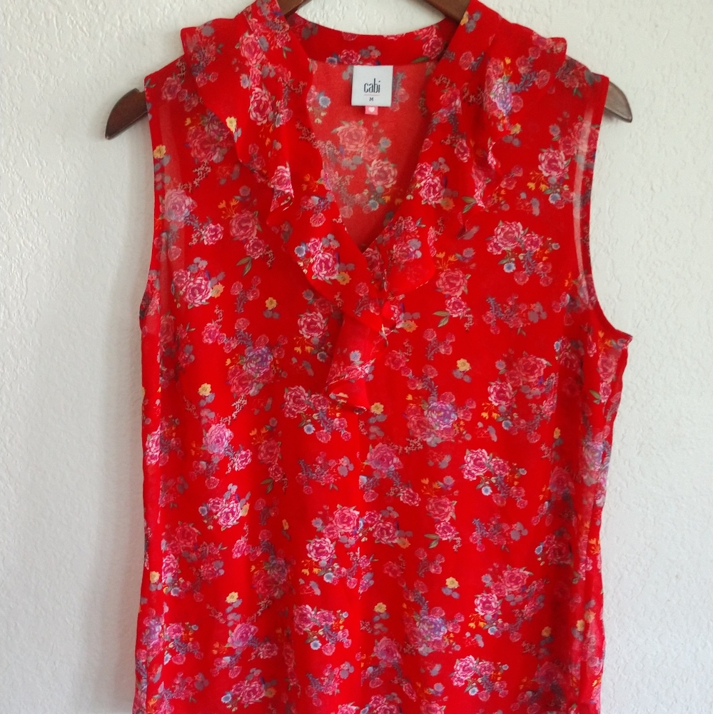 Sheer Cabi red top.
